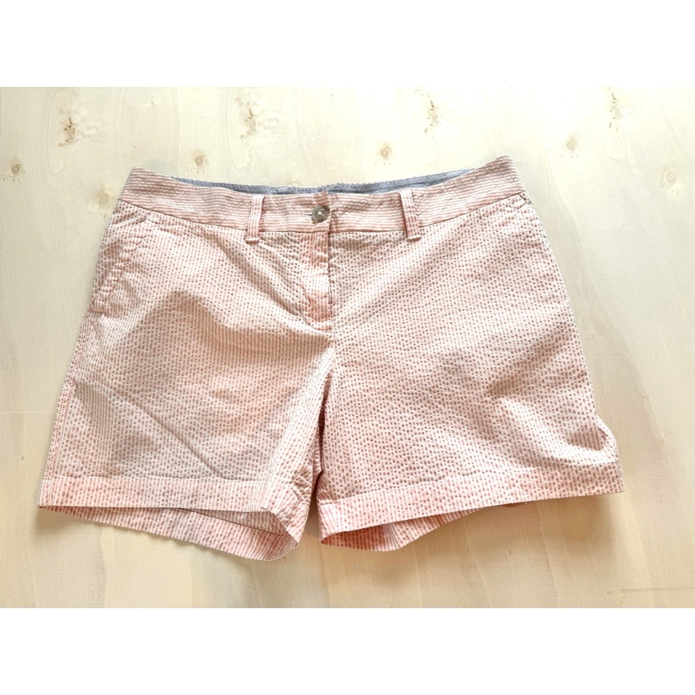 SOUTHERN TIDE Shorts Women Size 6 Light Pink Seersucker 4" Cotton Summer
